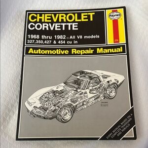 Chevrolet Corvette 1968 thru 1982 All V8 Automotive Repair Manual 274 New